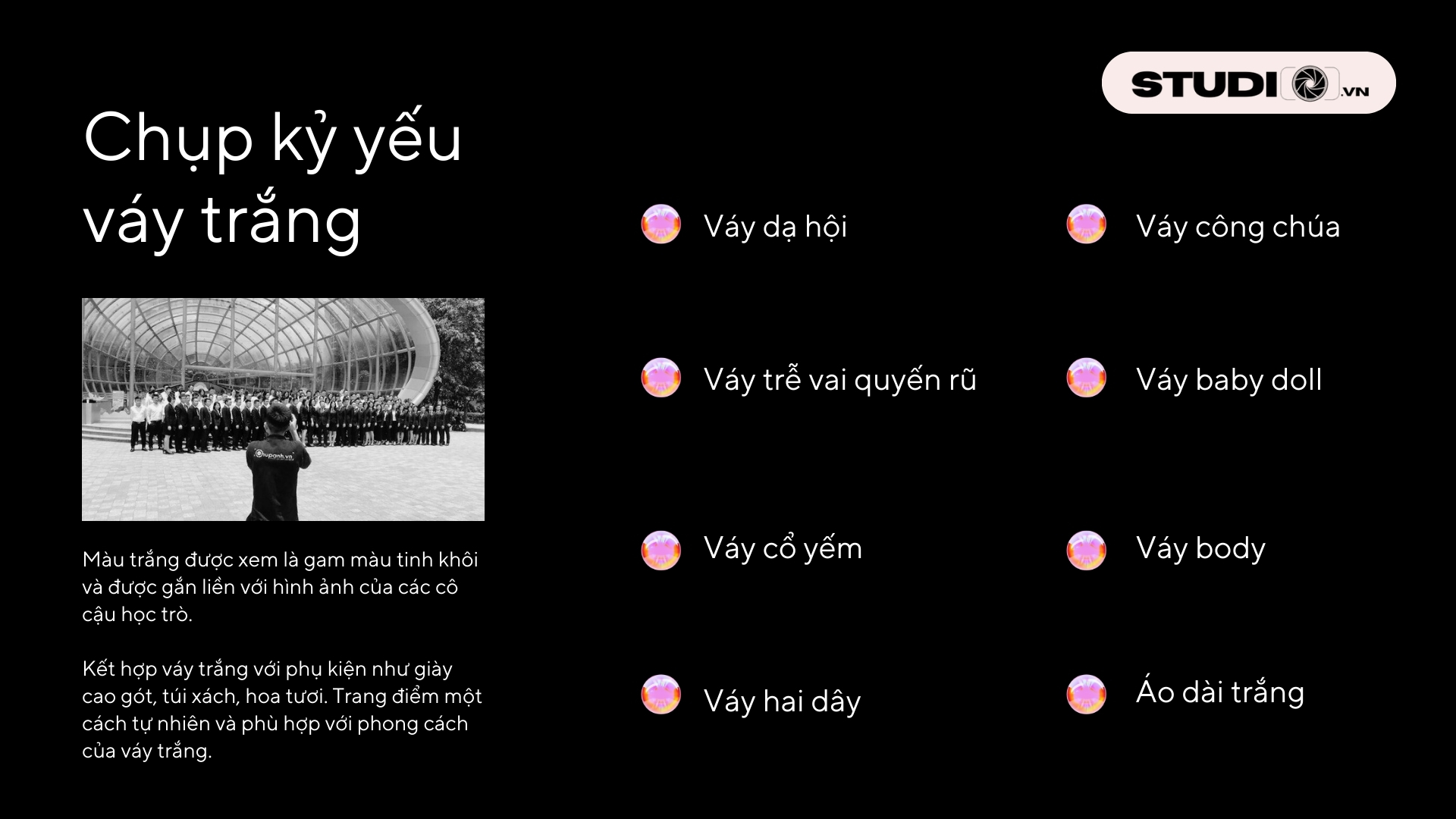 chụp kỷ yếu váy trắng