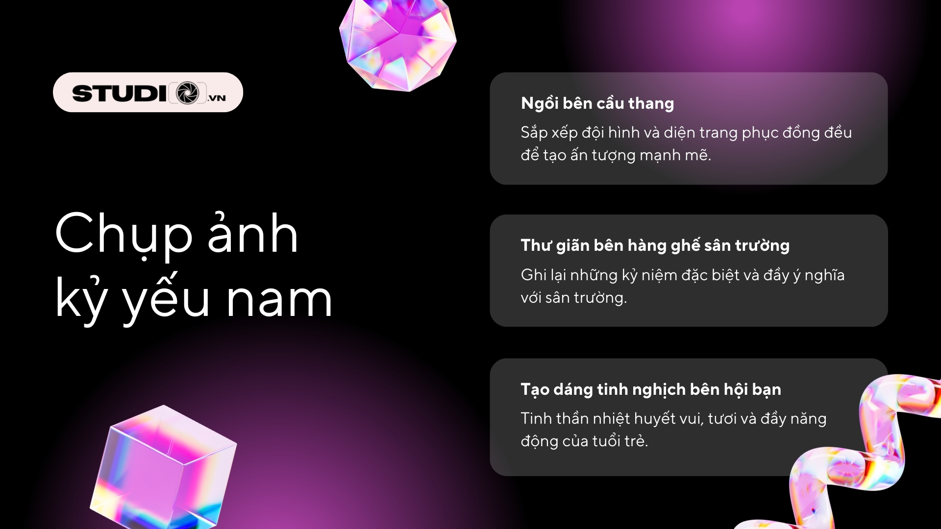 Tạo dáng chụp ảnh kỷ yếu nam