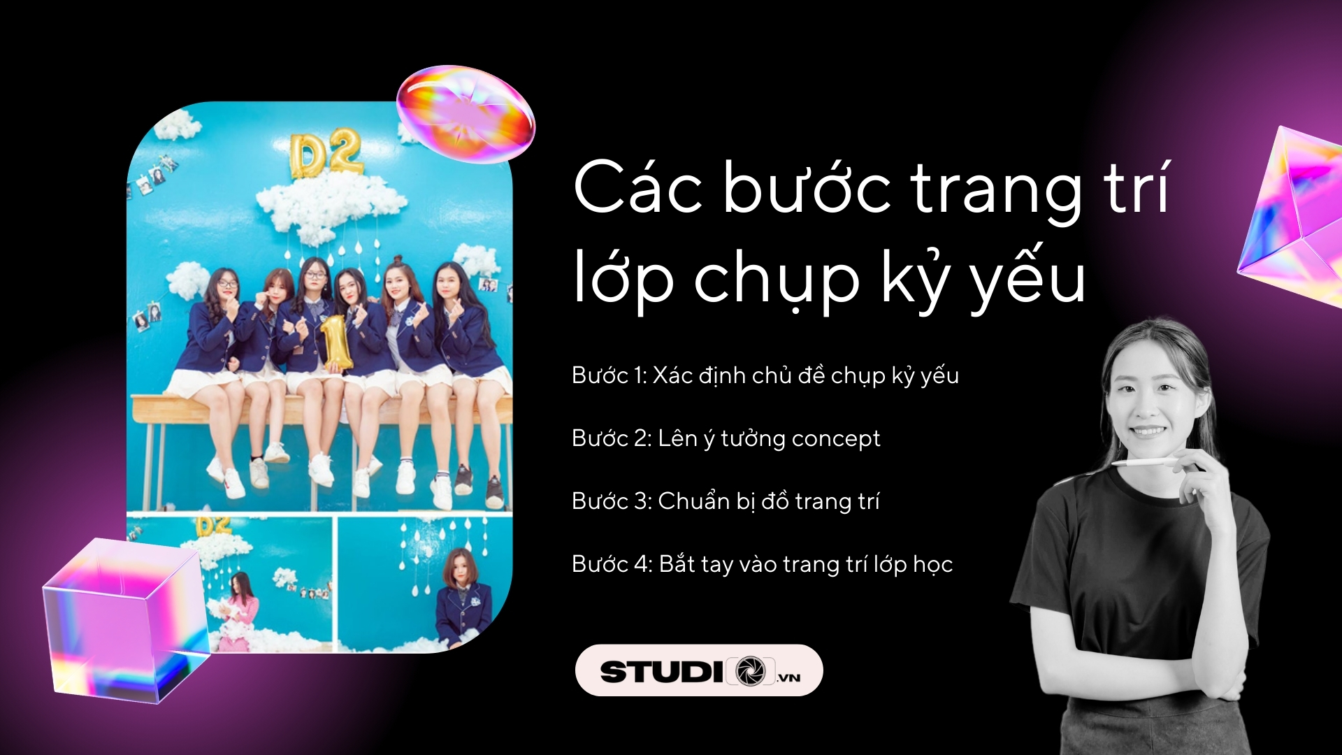 Trang trí lớp chụp kỷ yếu