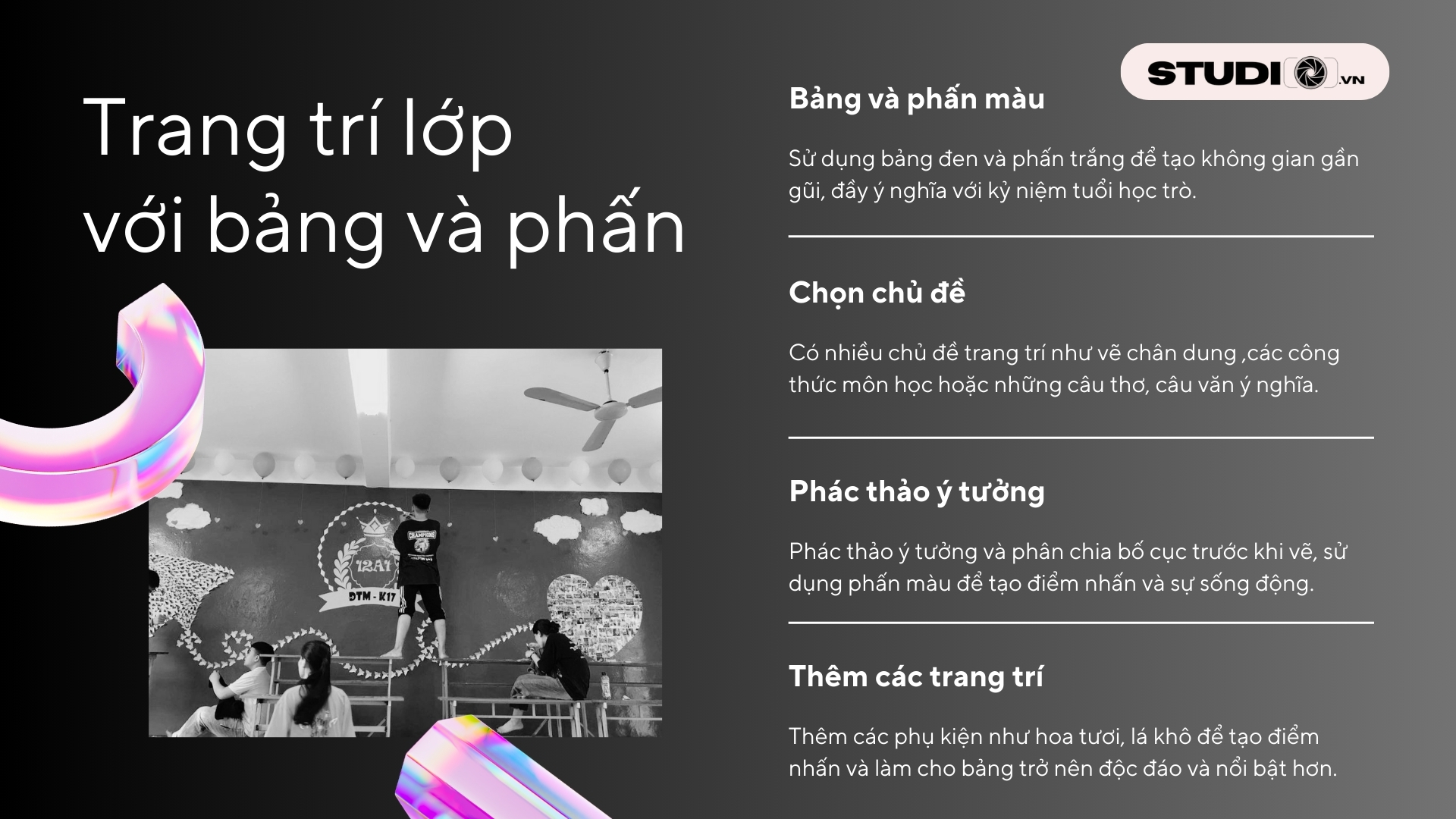Trang trí lớp chụp kỷ yếu