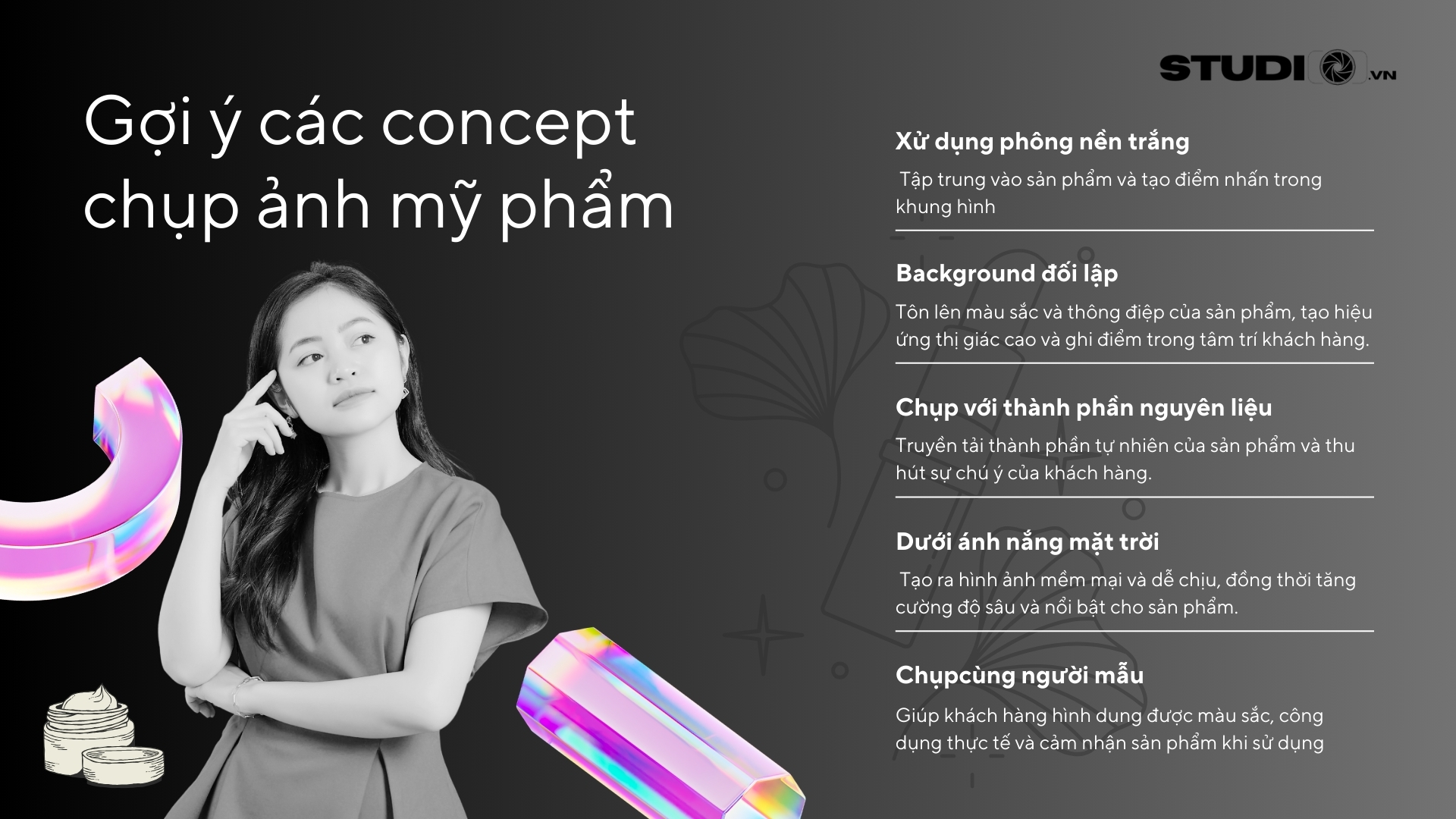 concept chụp ảnh mỹ phẩm đẹp