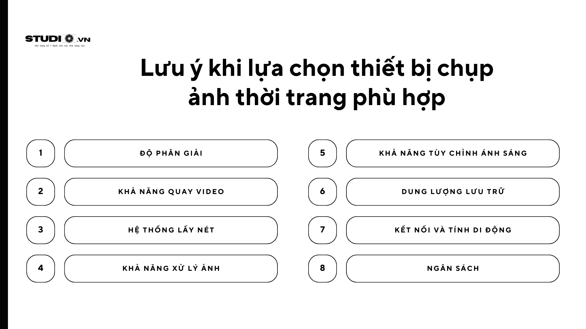 Lưu ý khi lựa chọn thiết bị chụp ảnh thời trang phù hợp