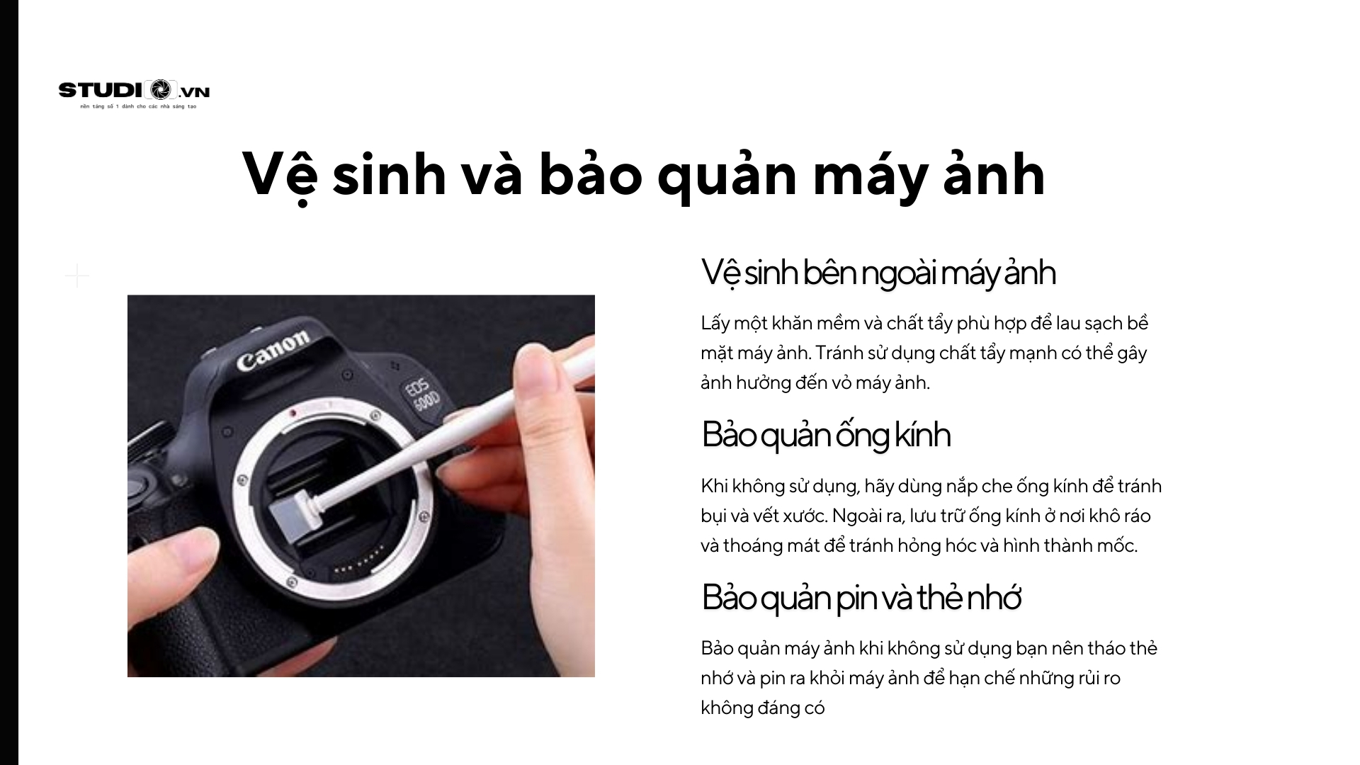 Vệ sinh và bảo quản máy ảnh