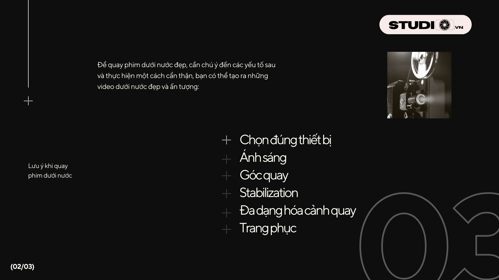 Quay phim dưới nước studio.vn