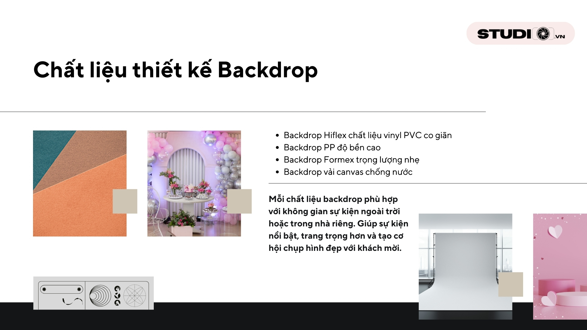 Chất liệu thiết kế backdrop