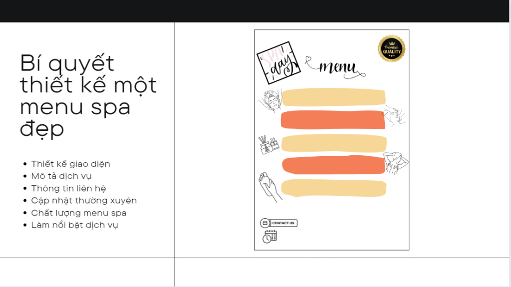 Bí quyết thiết kế menu spa
