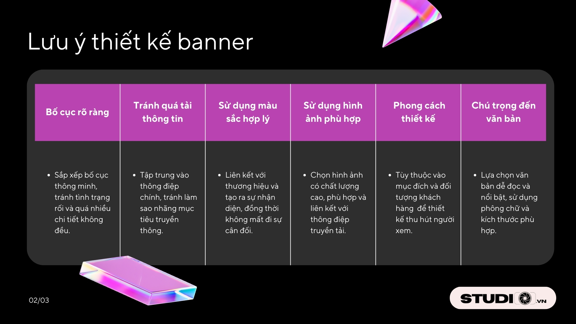 Lưu ý thiết kế banner