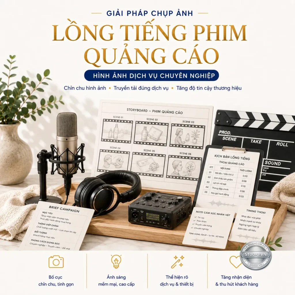 Long tieng phim quang cao studio