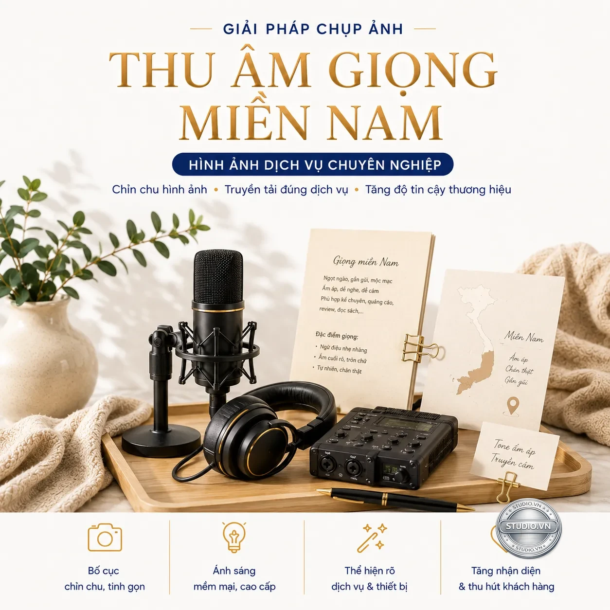 Thu am giong mien nam studio