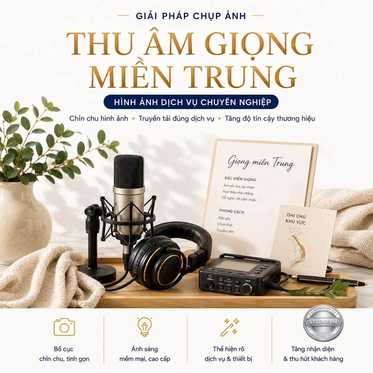 Thu am giong mien trung studio