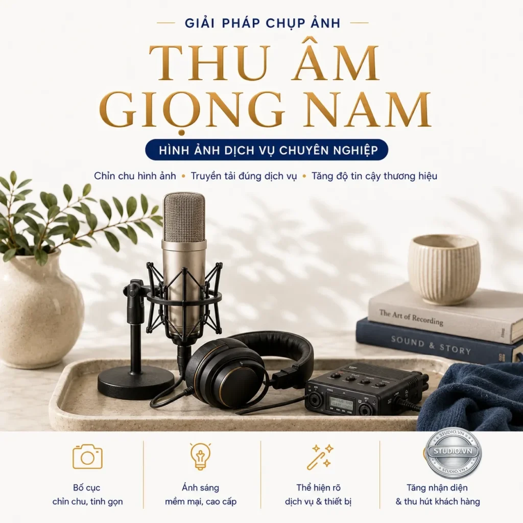 Thu am giong nam studio