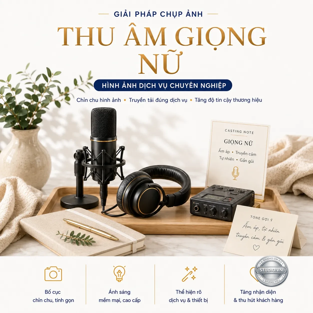Thu am giong nu studio