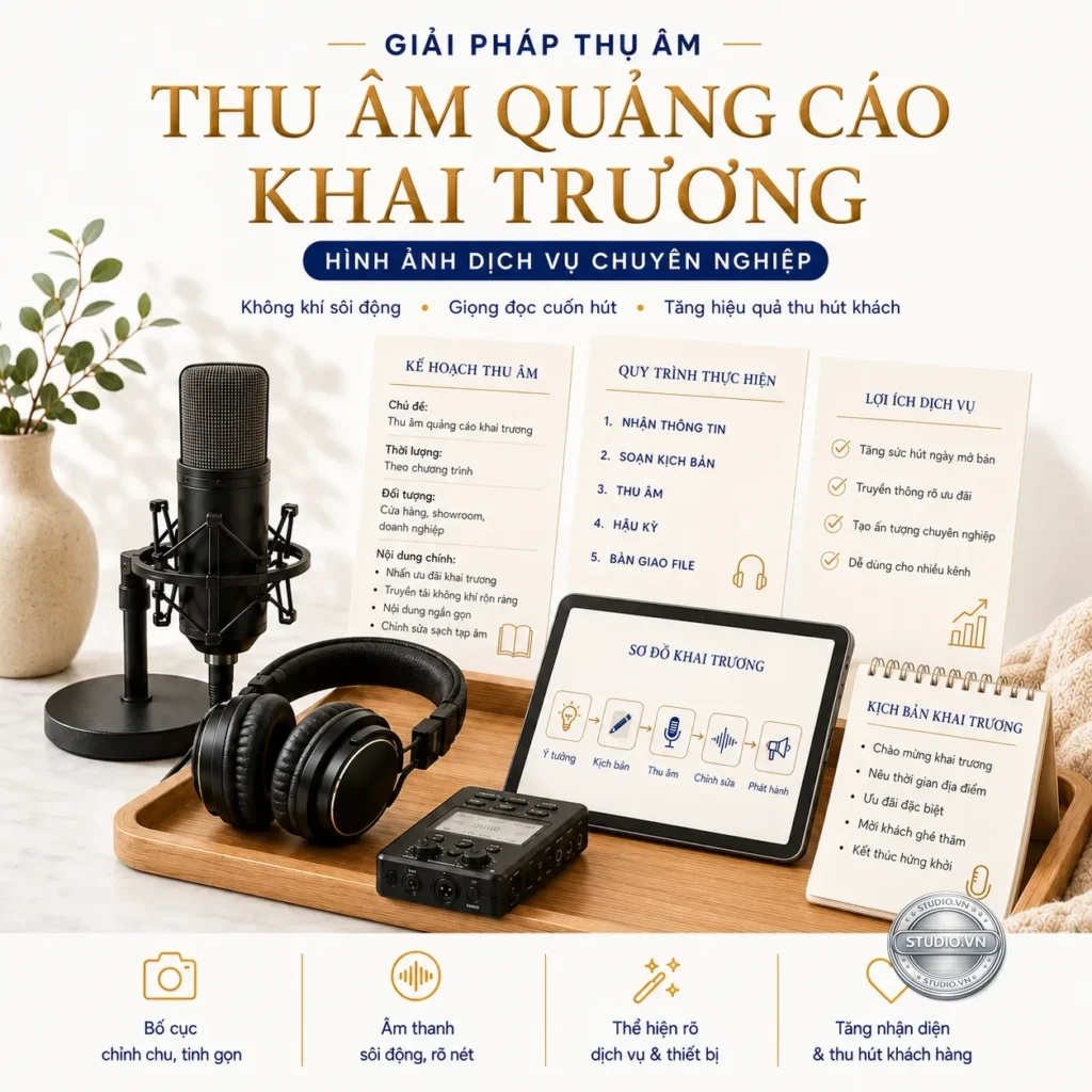 Thu am quang cao khai truong studio