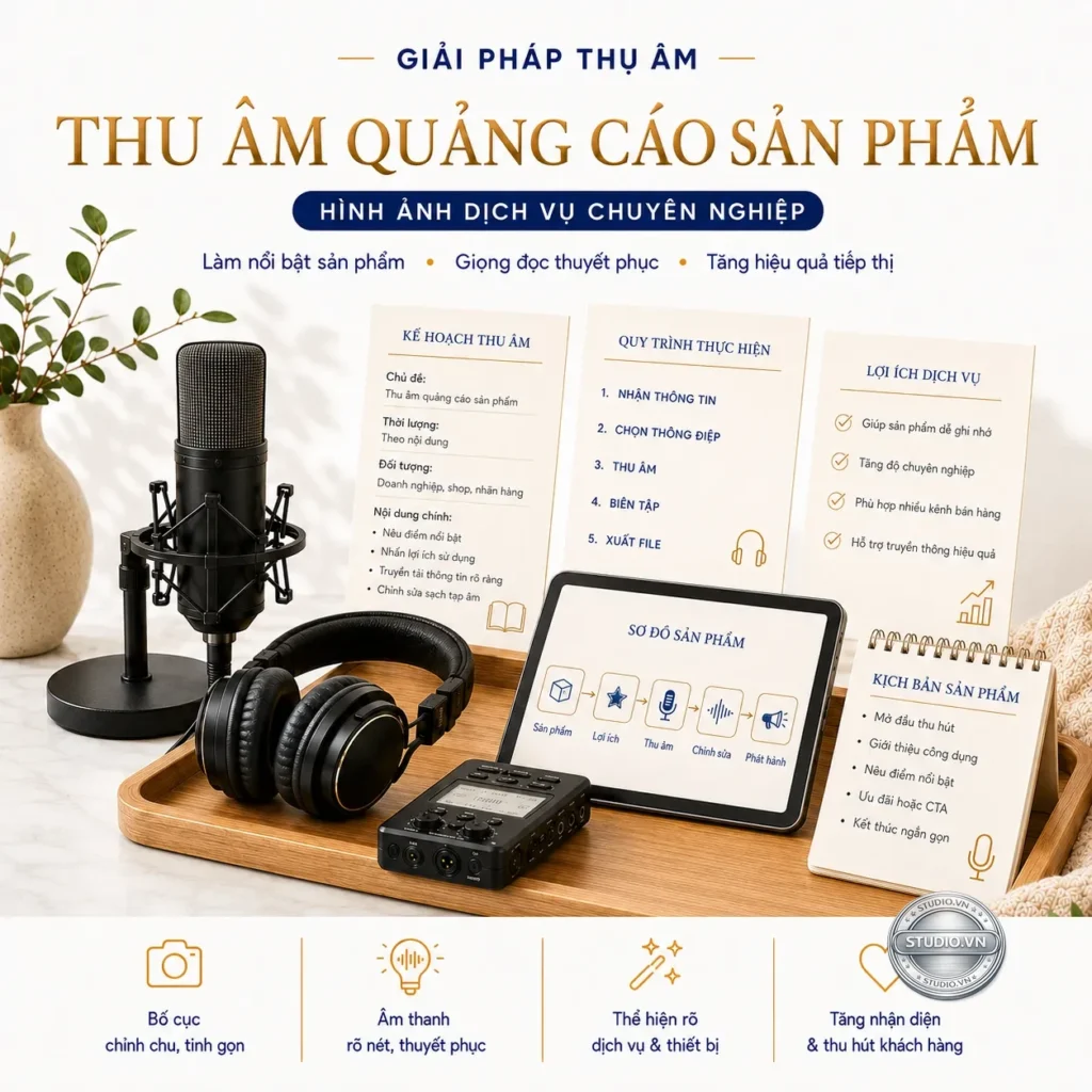 Thu am quang cao san pham studio