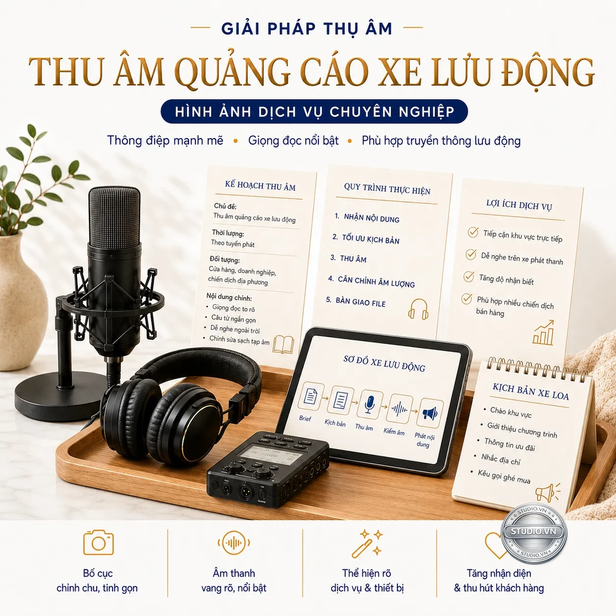 Thu am quang cao xe luu dong studio