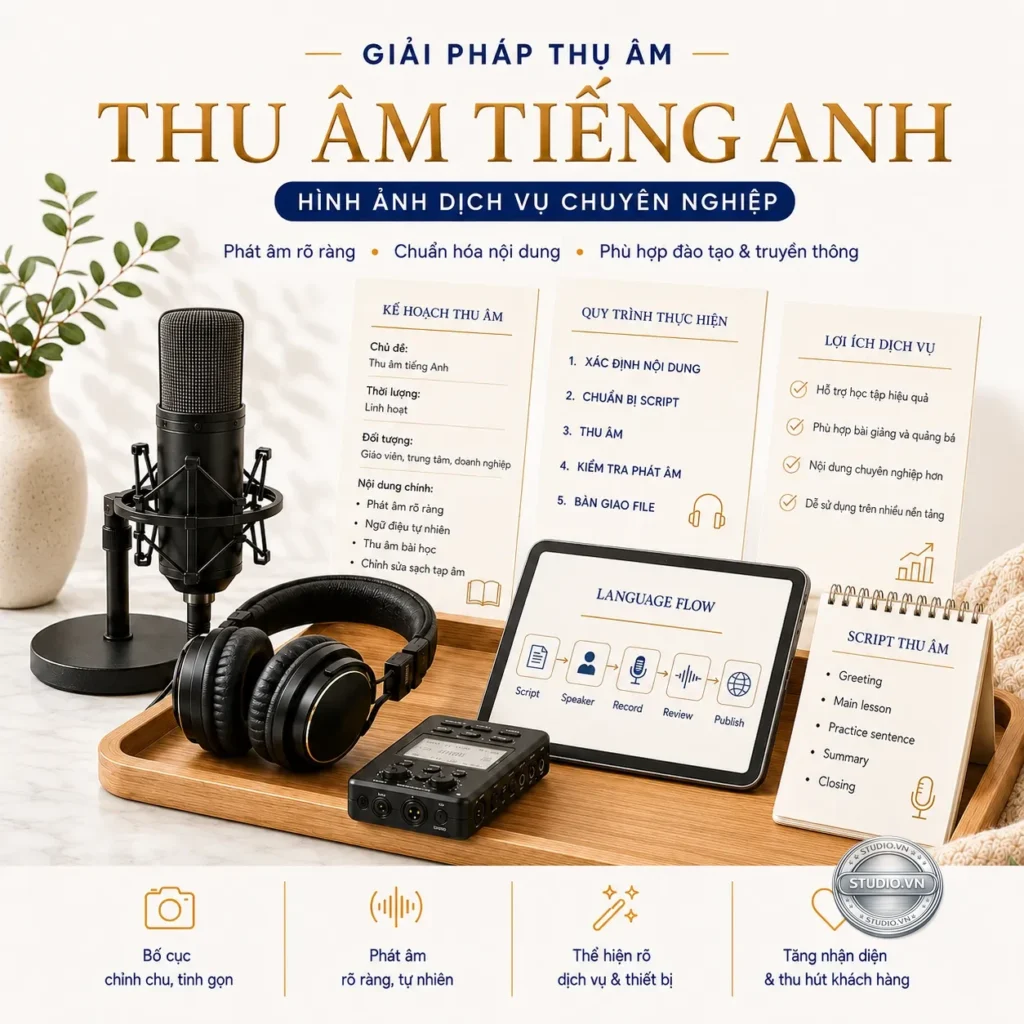 Thu am tieng anh studio