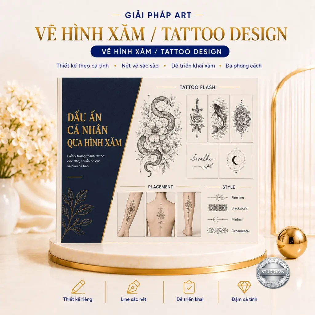 Ve hinh xam tattoo design studio