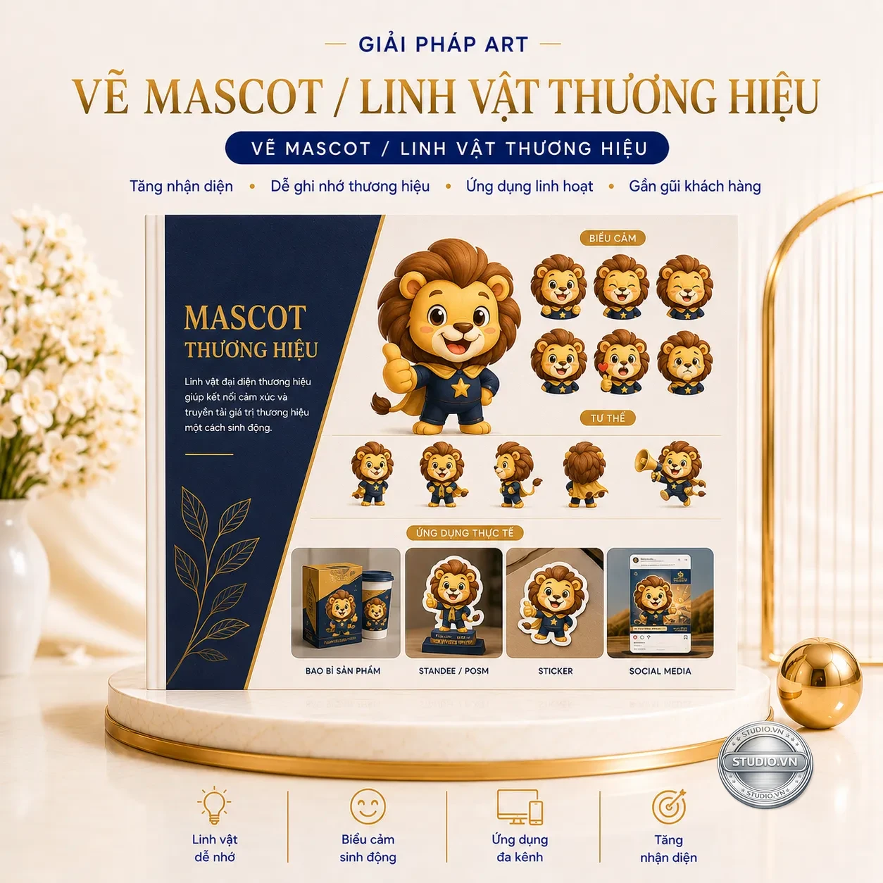 Ve mascot linh vat thuong hieu studio