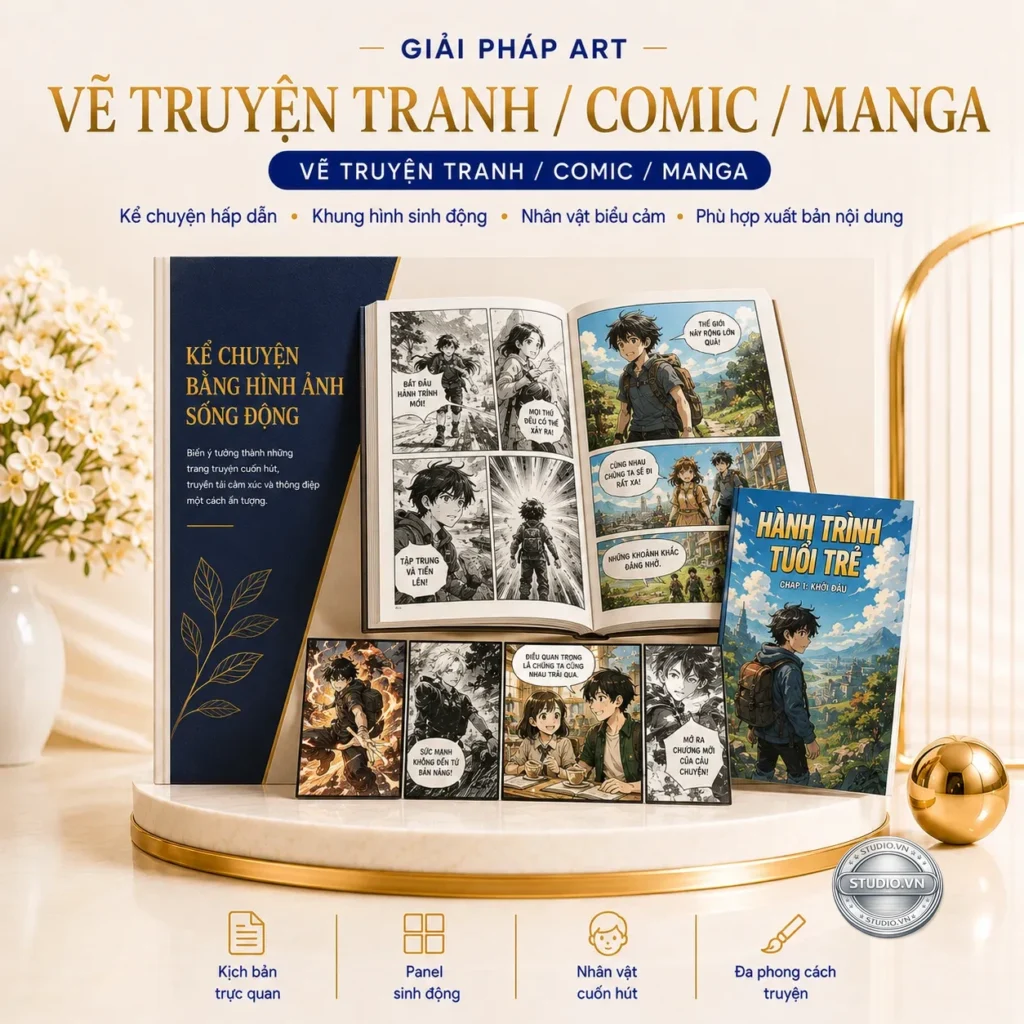Ve truyen tranh comic manga studio
