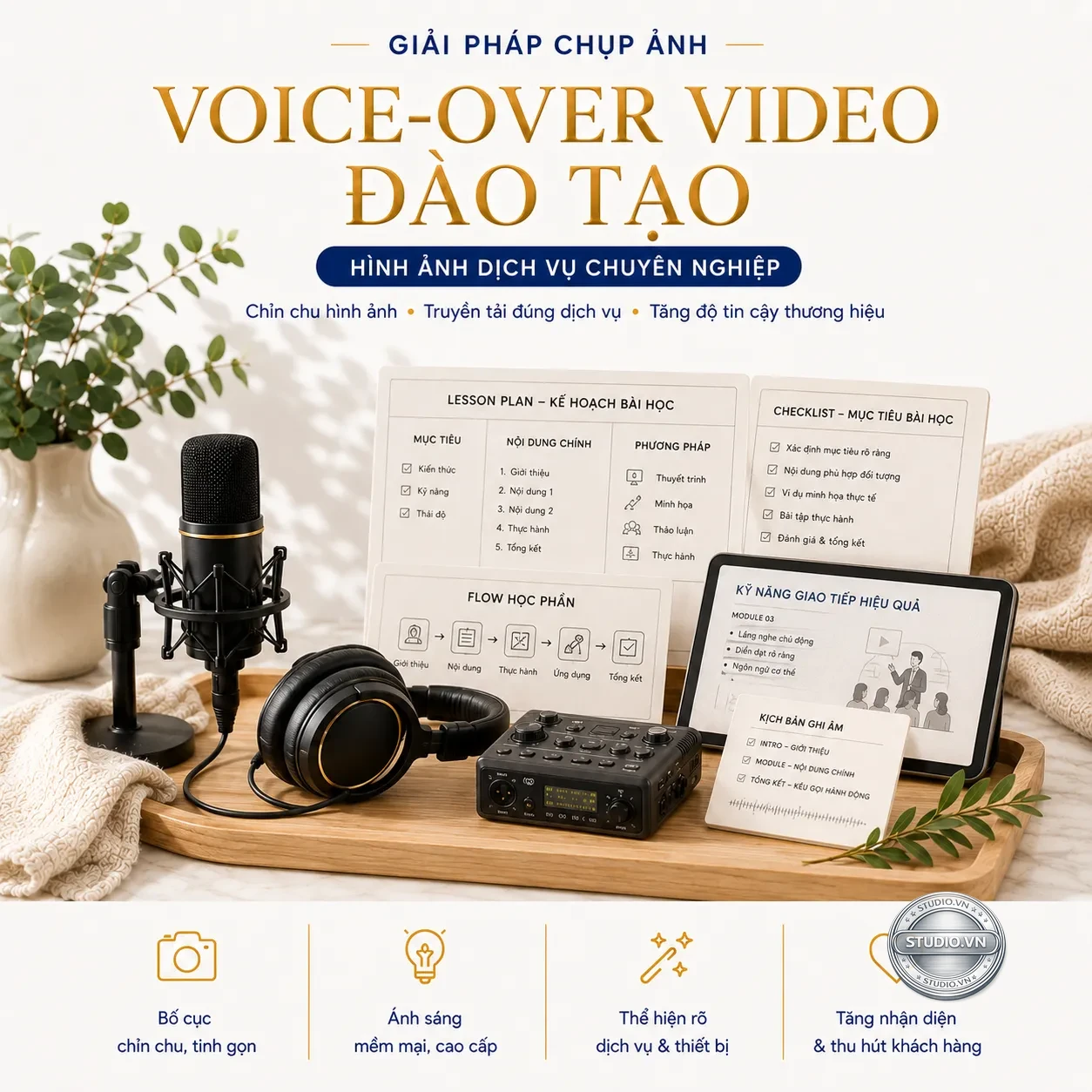Voice over video dao tao studio