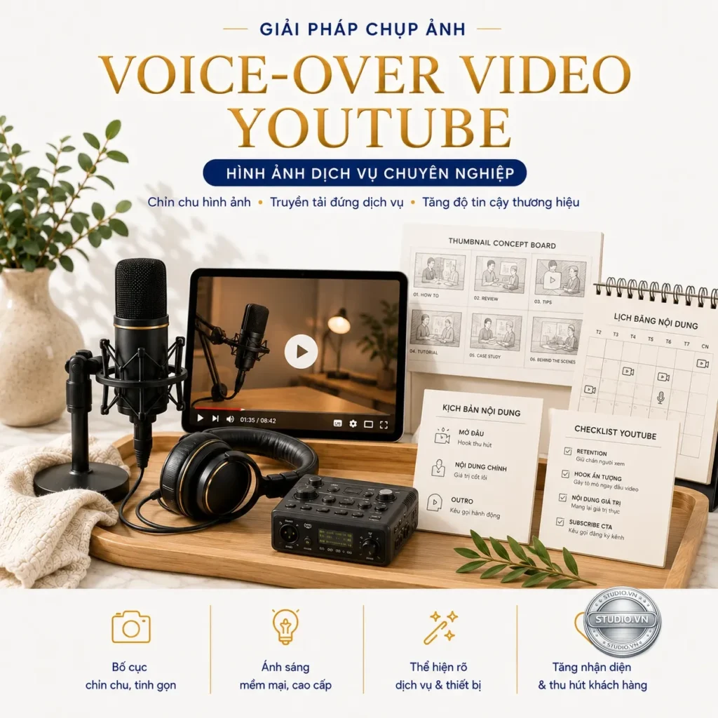 Voice over video youtube studio